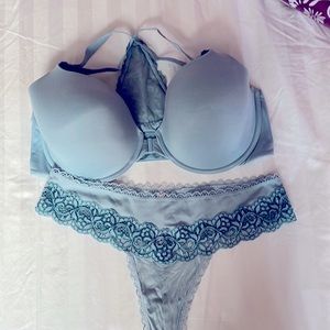 VS Body by Victoria front close racerback and matching thong. 38DDD / L